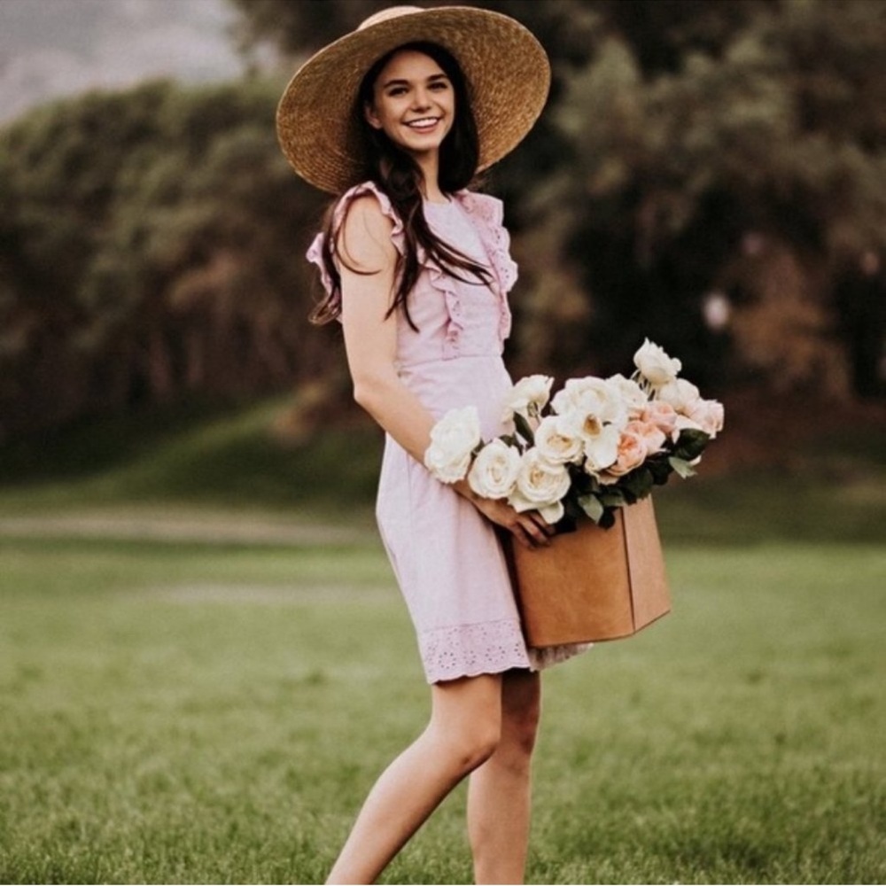 Jessakae Wisteria Purple Eyelet Ruffle Dress M Cottagecore Romantic Feminine